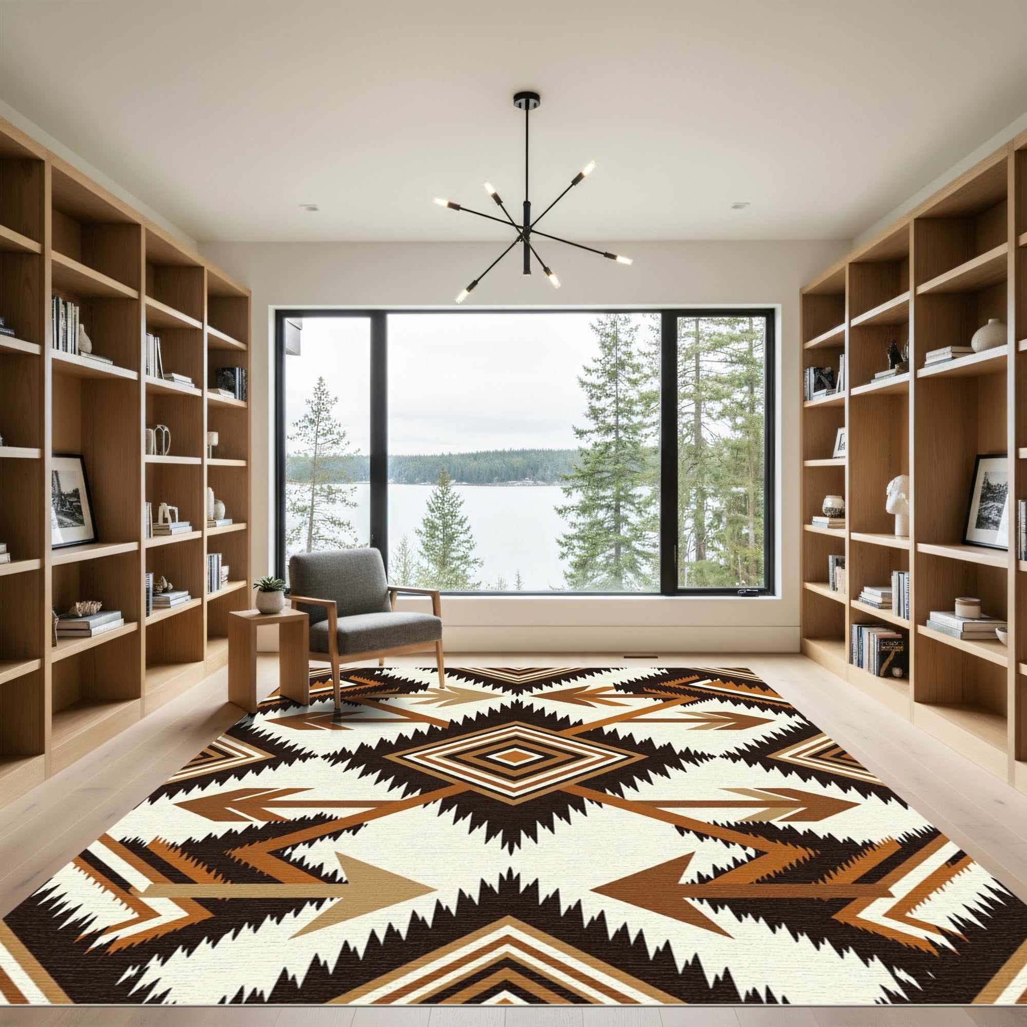 Geometric Aztec Diamond Arrow Earthy Rug