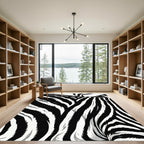 Bold Monochromatic Zebra Stripe Rug