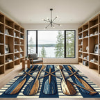 Nautical Blue and Cream Oar Stripe Rug