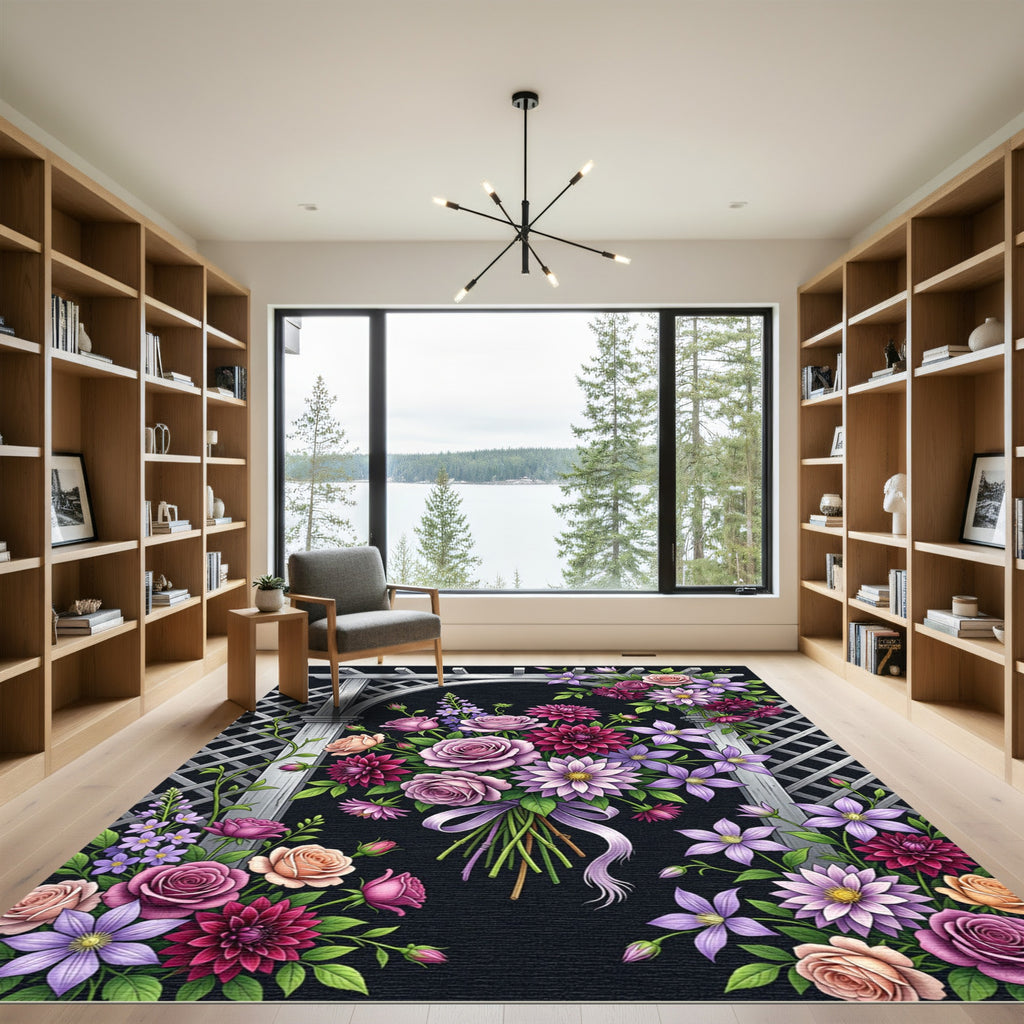 Rose Dahlia Clematis Garden Arch Rug