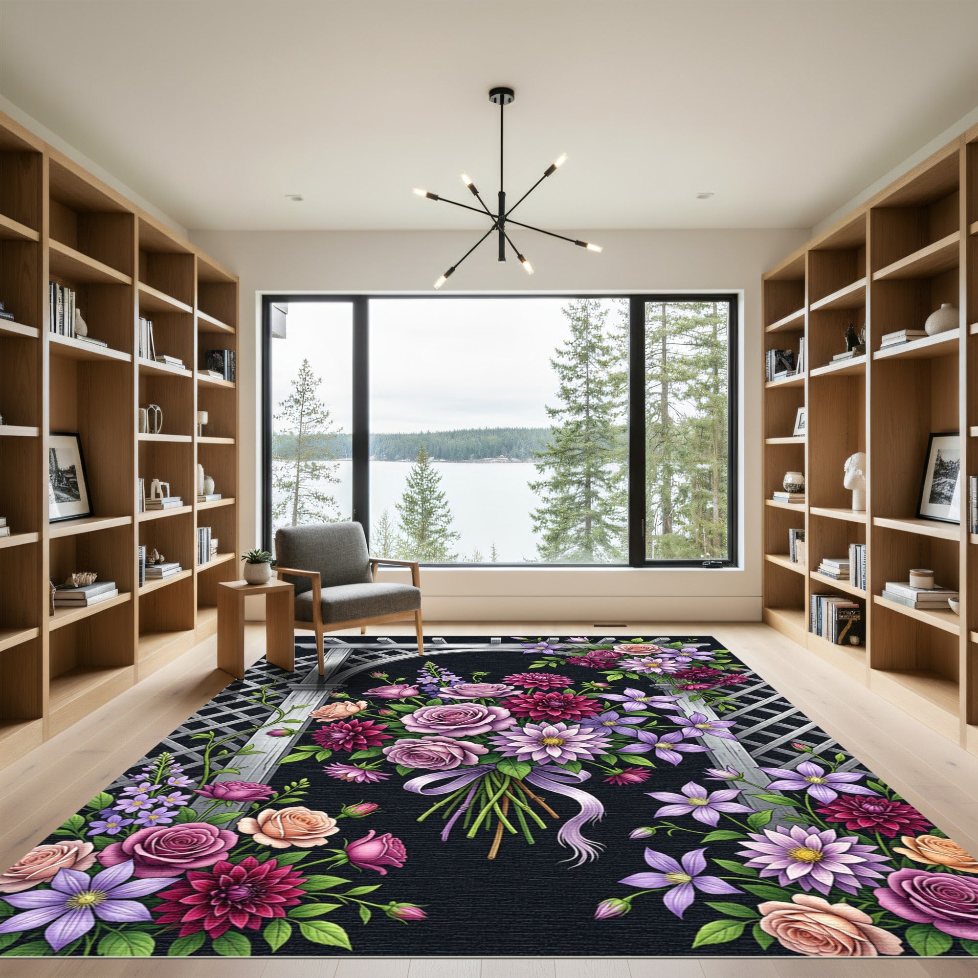 Rose Dahlia Clematis Garden Arch Rug