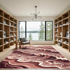 Crimson Wave Ripples Dynamic Motion Rug