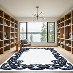 Nautical Anchor Chain Border Rug