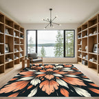 Orange Cream Floral Burst Rug