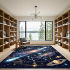 Celestial Galaxy Zodiac Starry Night Rug