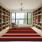 Crimson Red Gradient Striped Rug