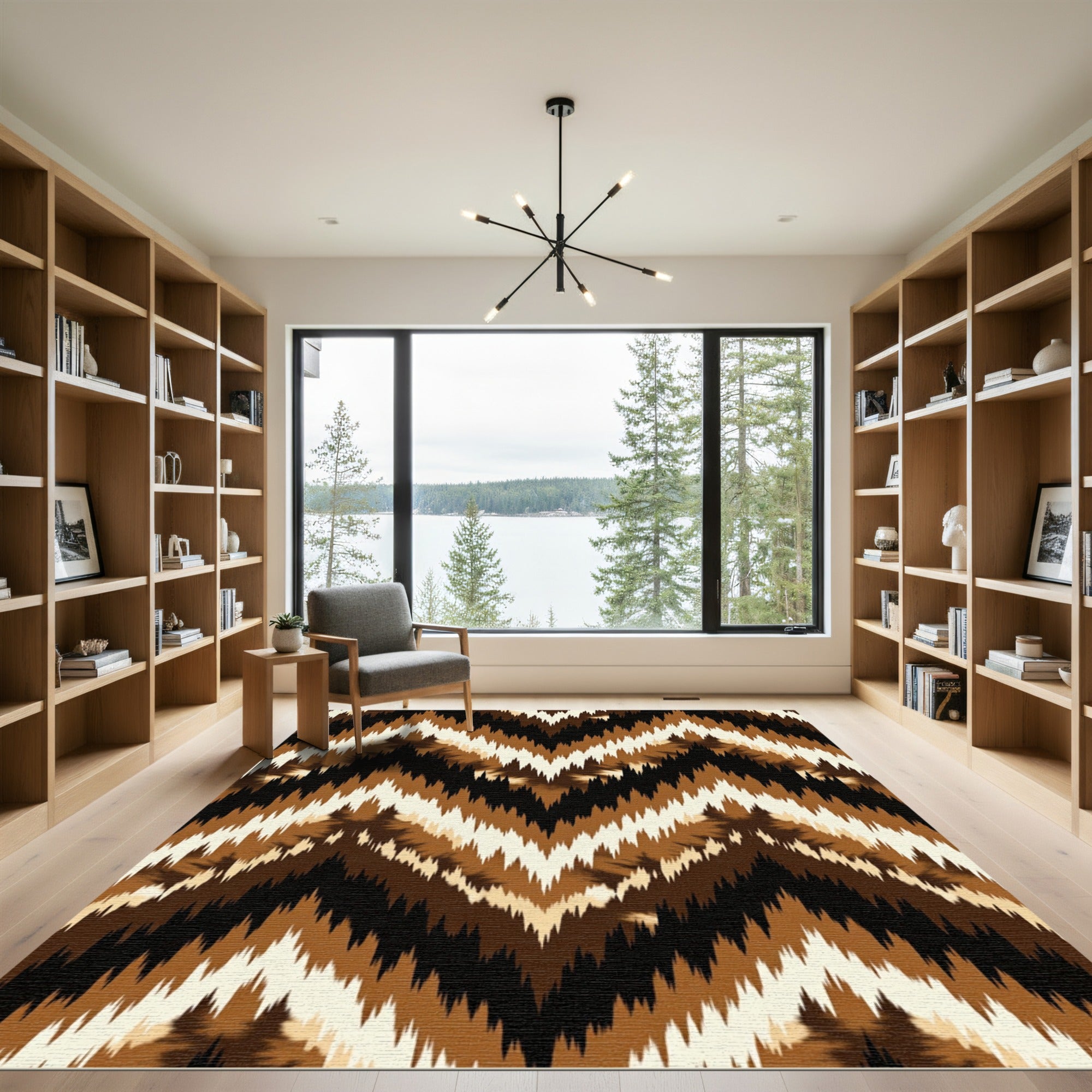 Earthy Chevron Zigzag Rug