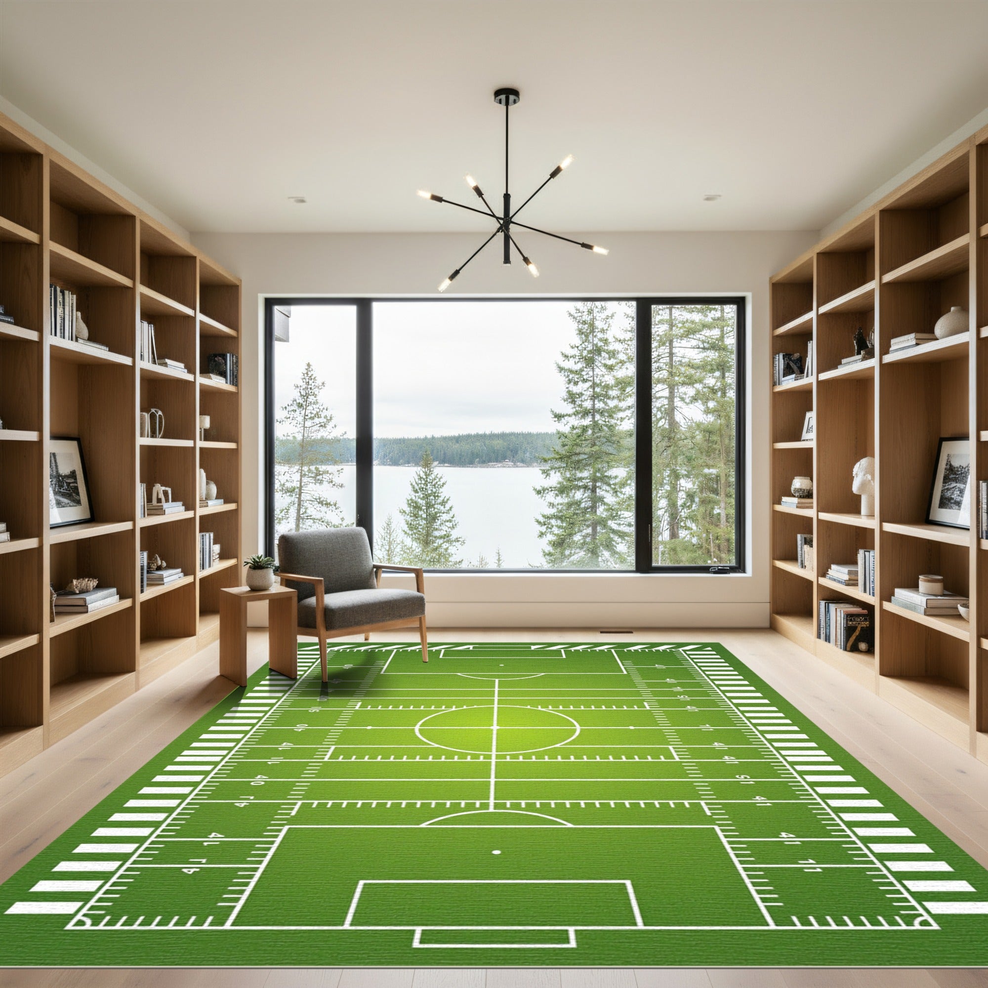 Green Athletic Field Diagram Graphic Rug