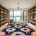 Pastel Rainbow Donut and Crystal Galaxy Rug