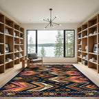 Vibrant Geometric Arrow Tribal Rug