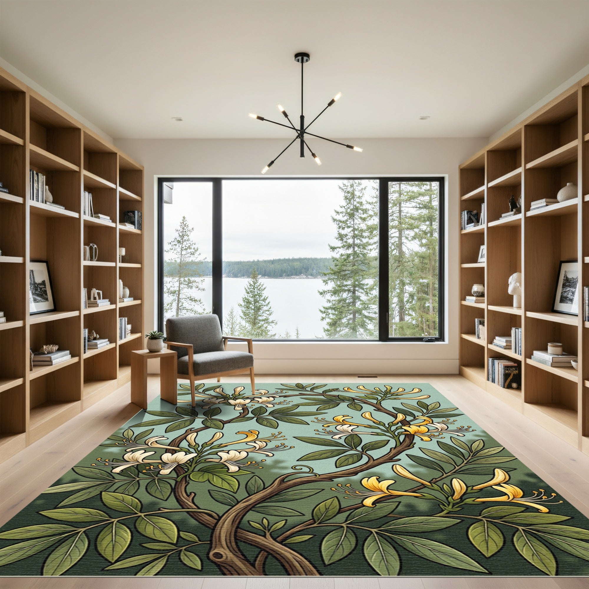 Cream Yellow Blossom Vine Rug