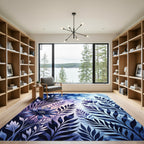 Indigo Floral Watercolor Meadow Rug