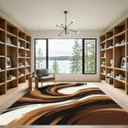 Rich Earth Tones Swirling Brushstroke Rug