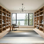 Subtle Gradient Striped Neutral Tones Rug
