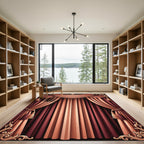 Grand Burgundy Cream Pleated Drapery Rug