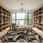 Leopard Mushroom Floral Medallion Tan Rug