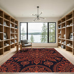 Intricate Crimson Mandala Repeat Rug