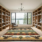 Earthy Southwestern Eagle Corn Weather Stripe Rug