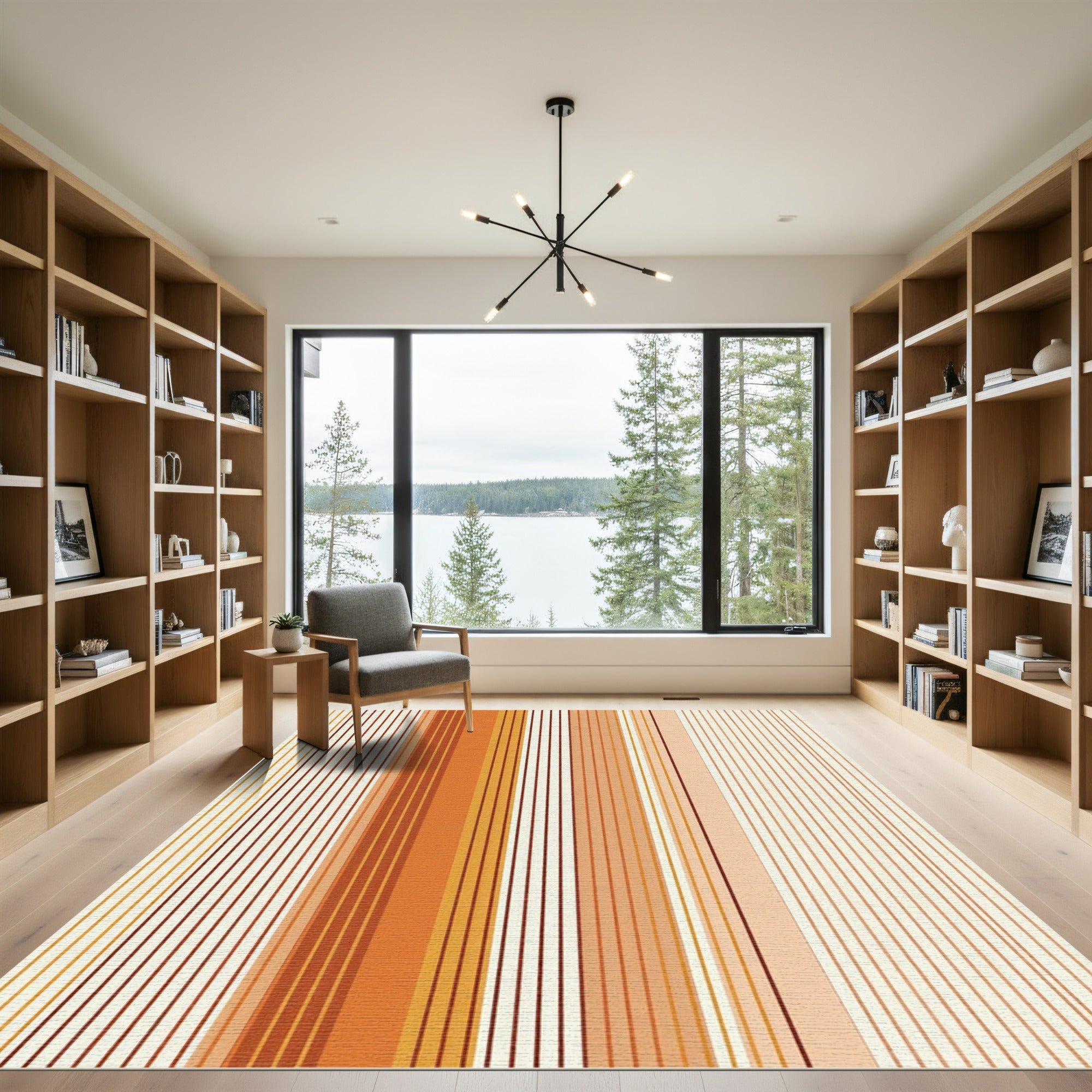 Warm Earthy Tones Vertical Stripe Rug