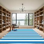Classic Blue White Stripe Rug