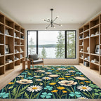 Whimsical Meadow Wildflower Field Rug