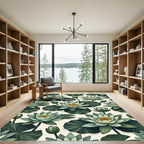 Botanical Sage Water Lily Pond Rug