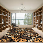 Leopard Clouds Abstract Contemporary Rug