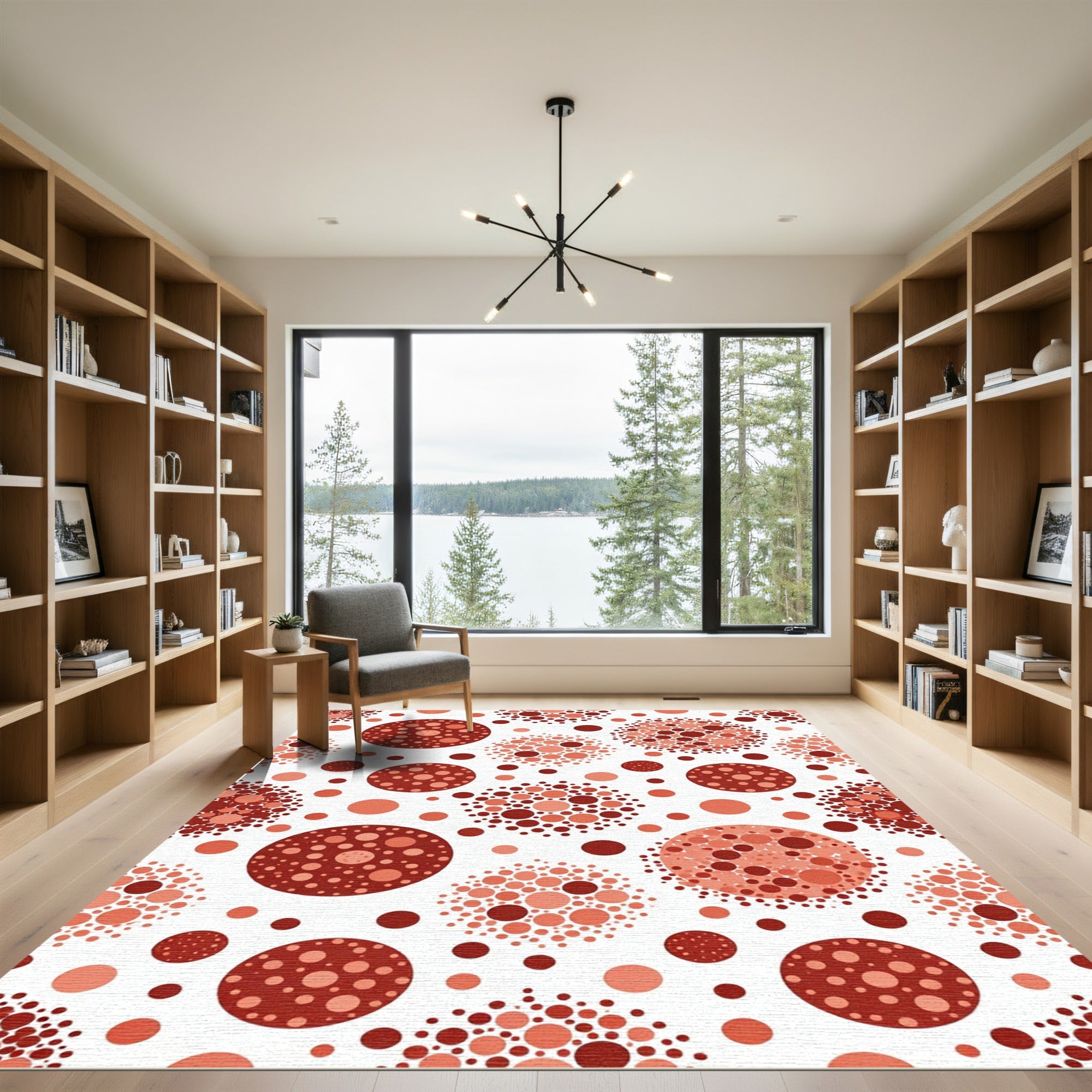 Red Dotted Circles Cluster Scatter Rug