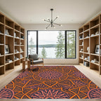 Ornate Sienna Orange Starburst Medallion Rug