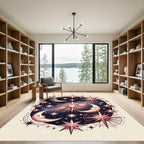 Celestial Crescent Moon Starry Night Rug