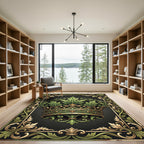 Ornate Green Acanthus Leaf Crown Rug