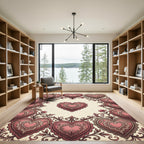 Vintage Pink Heart Lace Border Rug