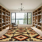 Earthy Southwestern Geometric Arrow Diamond Rug
