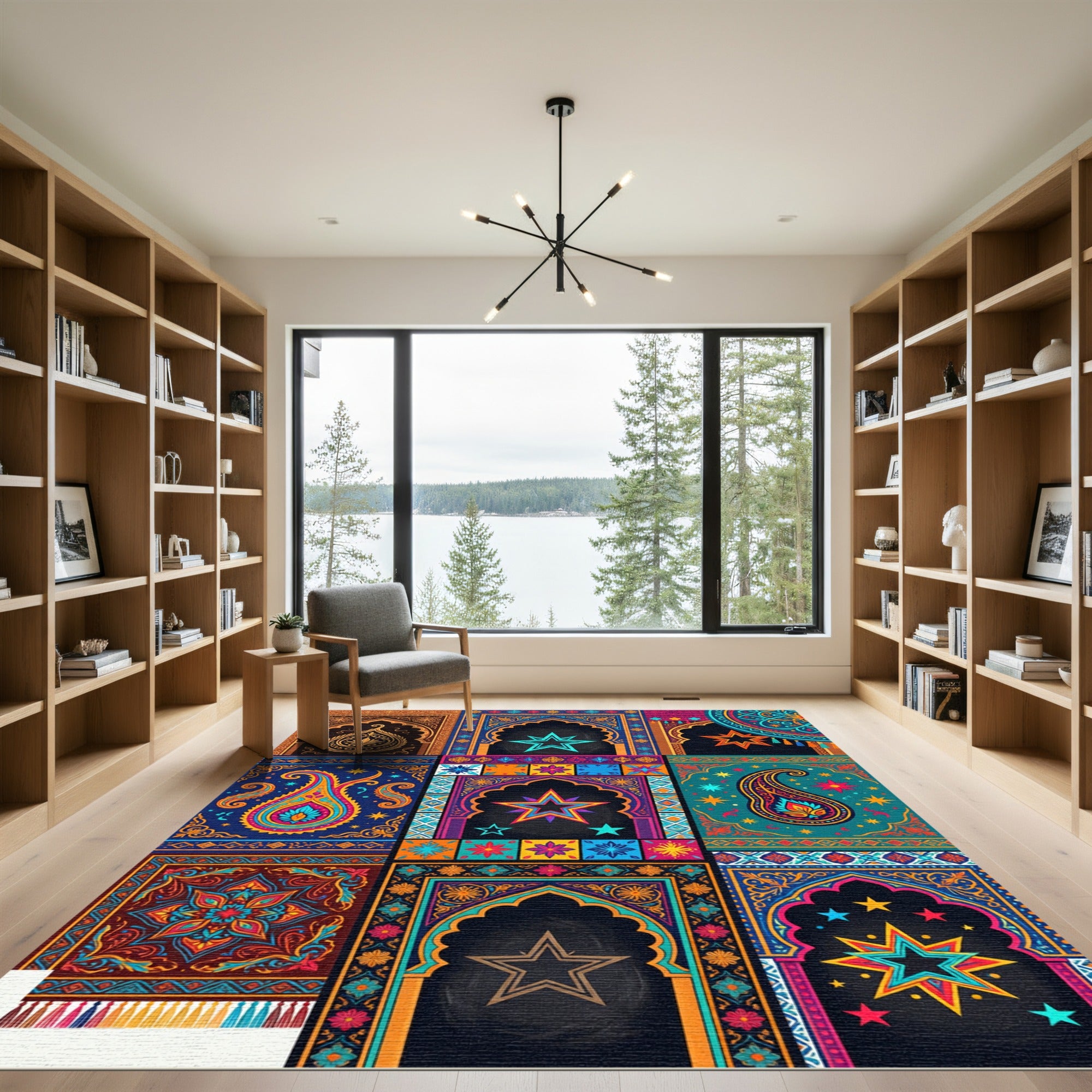Vibrant Paisley Arch Star Rug