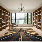 Serene Desert Highway Winding Road Rug