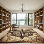 Vintage Compass Rose Antique Map Rug