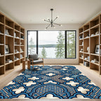 Sapphire Blue Trefoil Arabesque Rug