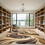 Swirling Marble Dune Abstract Rug