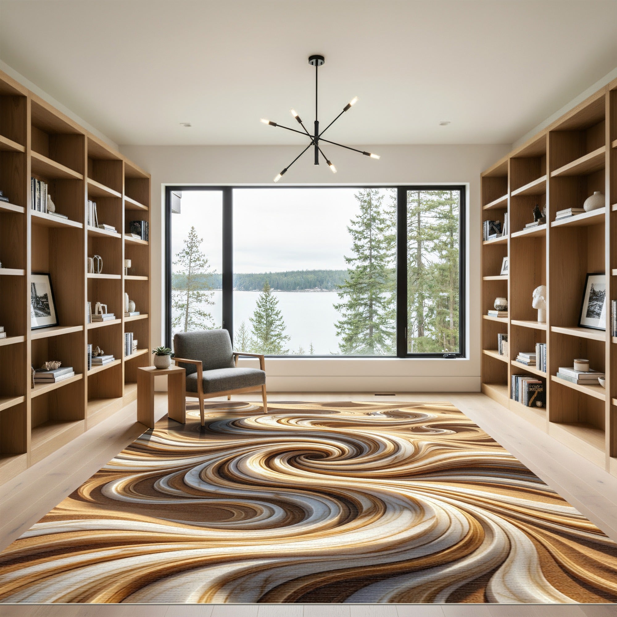 Swirling Marble Dune Abstract Rug