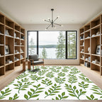 Green Leafy Branches All Over Rug