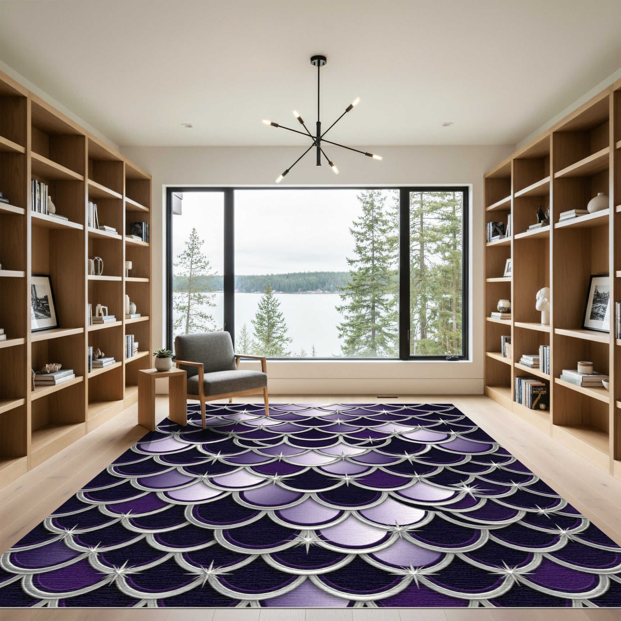 Metallic Purple Shimmering Scale Zenith Rug