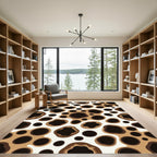 Brown and White Organic Spots Rug