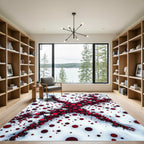 Crimson Dot Explosion Abstract Rug