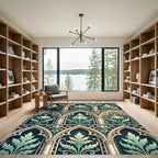 Gothic Arch Sage Lotus Floral Rug