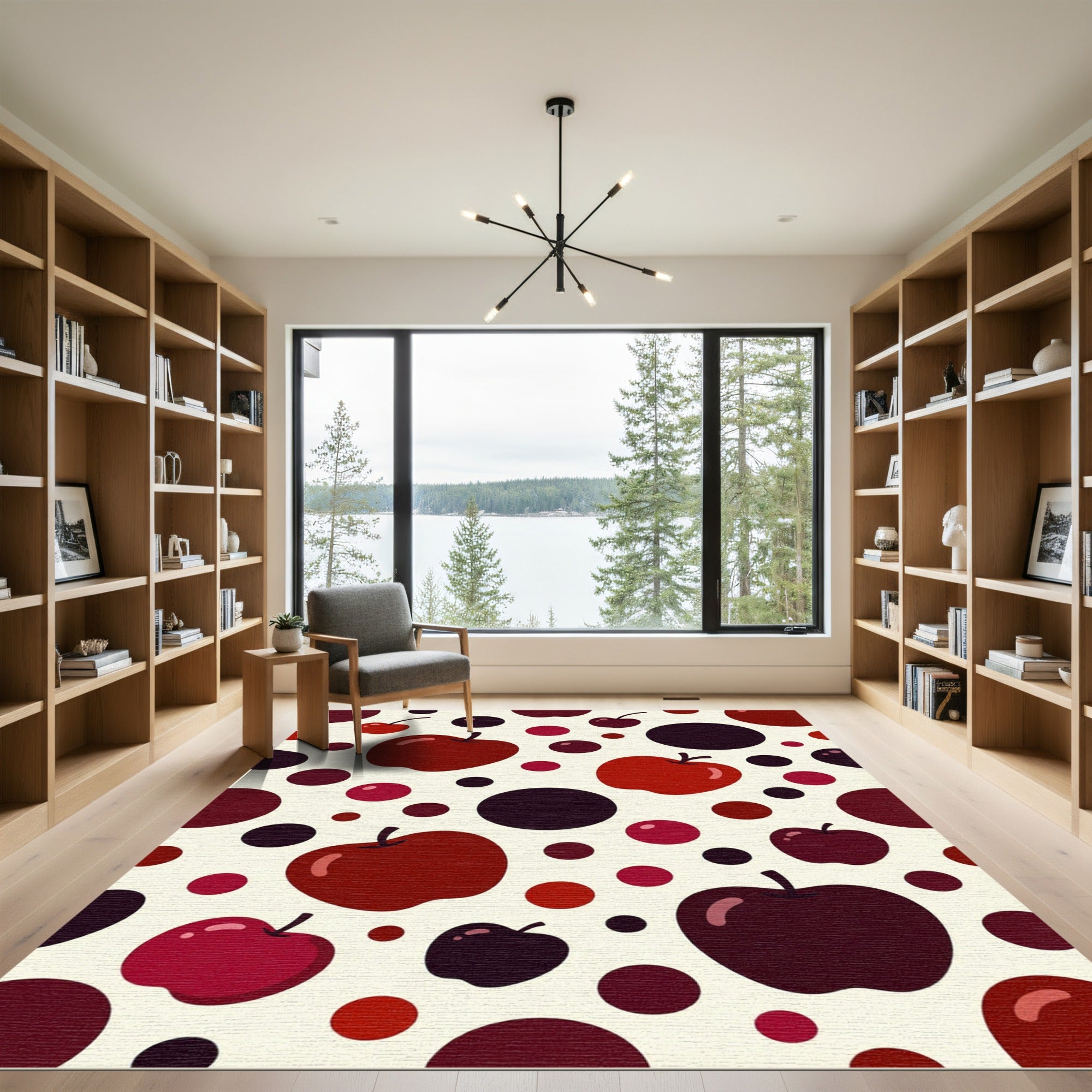 Crimson Apple Circles Compositions Rug