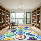 Whimsical Pastel Candy Fruit Confection Illustration Rug