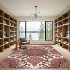 Blush Floral Damask Medallion Backdrop Rug