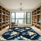 Indigo Tie Dye Boho Arrow Medallion Rug