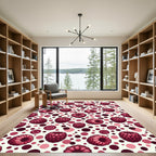 Raspberry Pink Polka Dot Repeating Rug