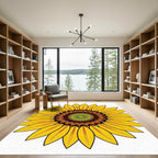 Radiant Yellow Sunflower Mandala Rug